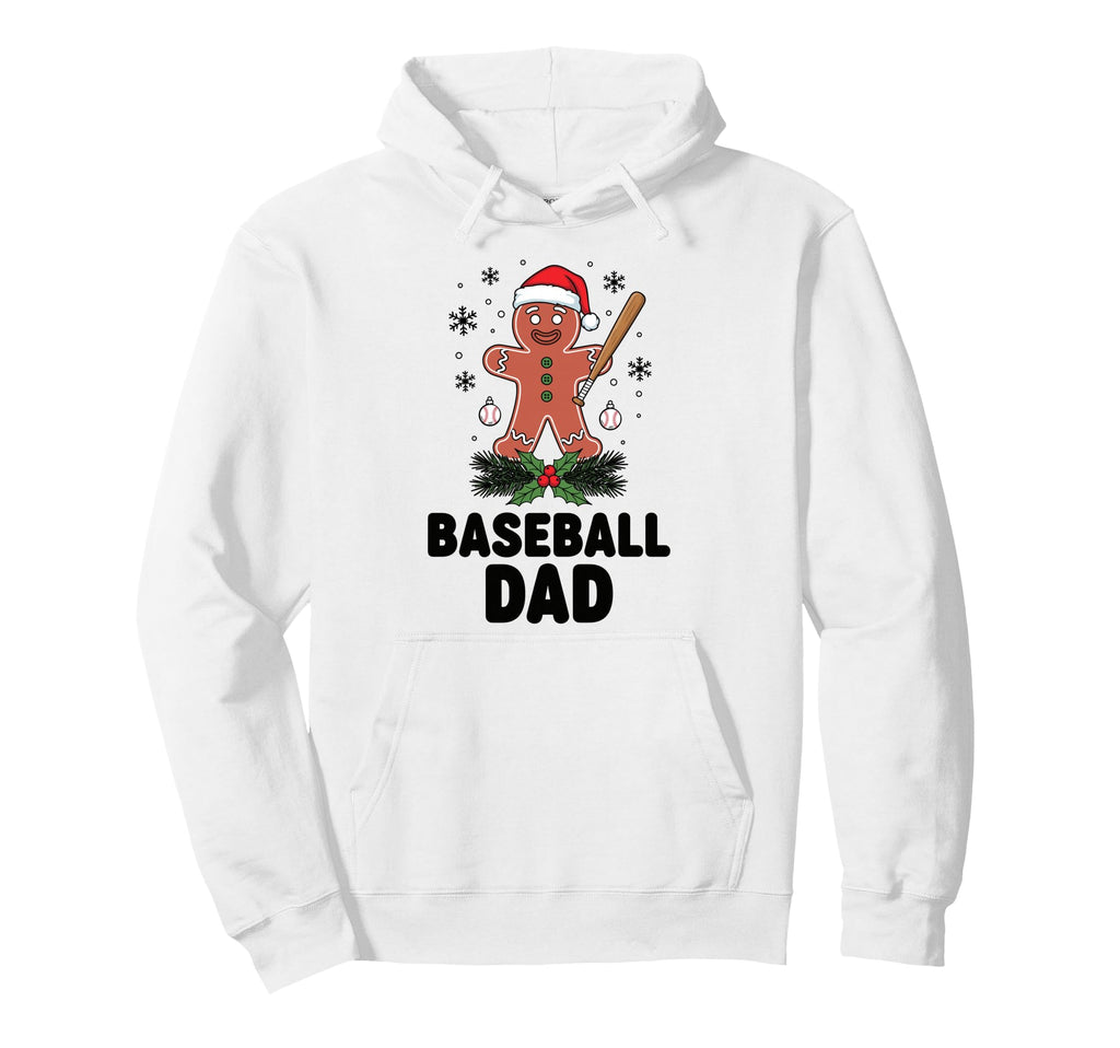 Funny Baseball Dad Gingerbread Holiday Hoodie - Trendy Graphic for Adults - T-Shirt, Sweatshirt, Hoodie