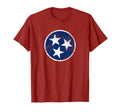 Tennessee Flag Tristar Logo Distressed T-Shirt - Unique Graphic Unisex - T-Shirt, Sweatshirt, Hoodie