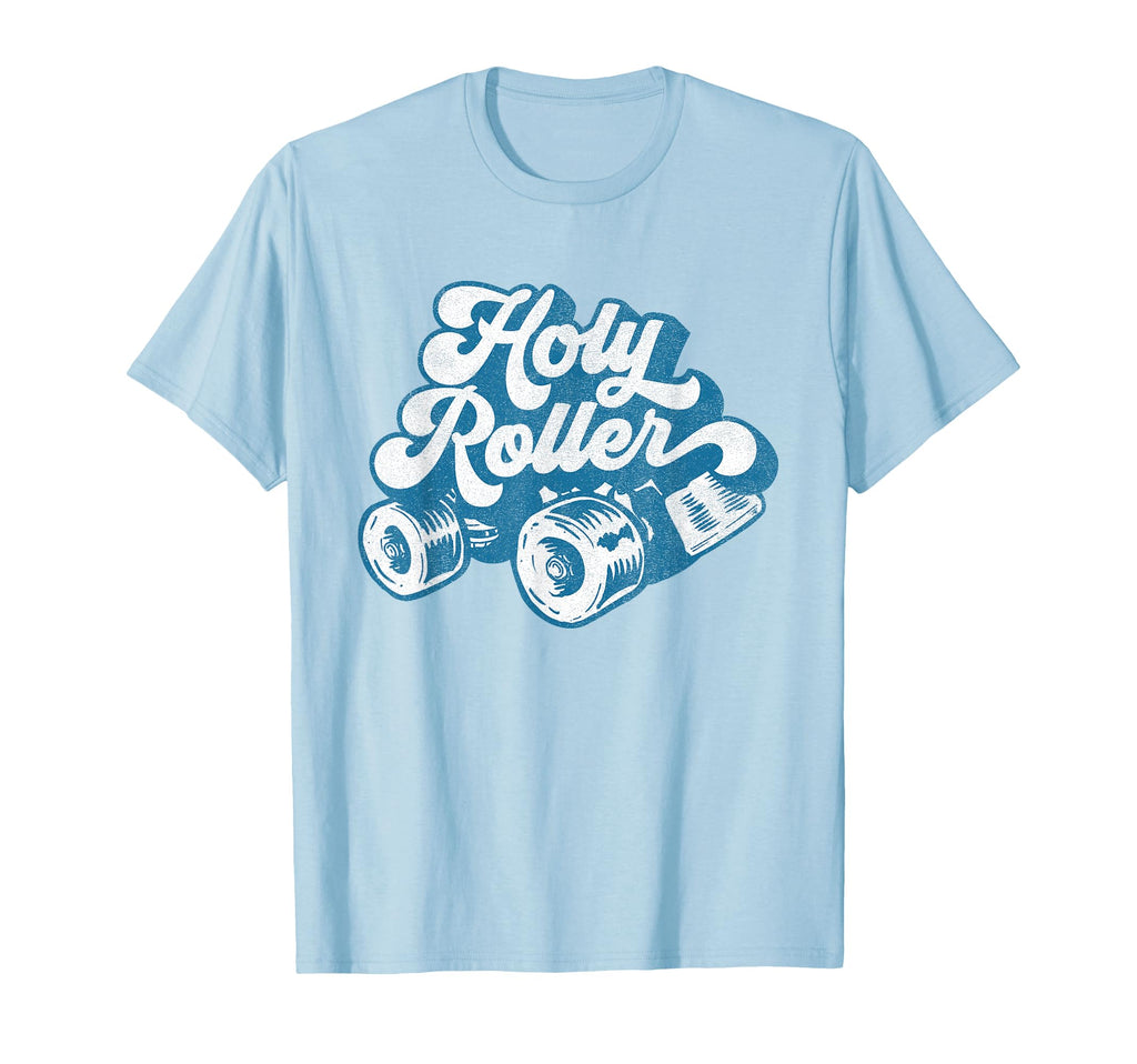 Roller Derby Skate Holy Roller Blue T-Shirt - Novelty Apparel Unisex - T-Shirt, Sweatshirt, Hoodie