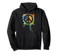 Peace Sign Love 60S 70S Hippie Boho Hoodie - Unique Graphic Unisex - T-Shirt, Sweatshirt, Hoodie