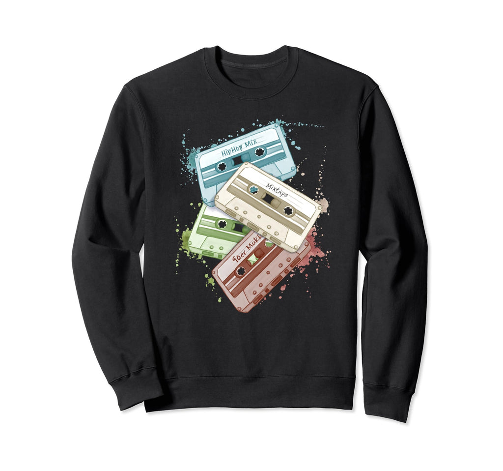 Watercolor Cassettes Analog Sweatshirt - Fun Novelty Design for Adults - T-Shirt, Sweatshirt, Hoodie