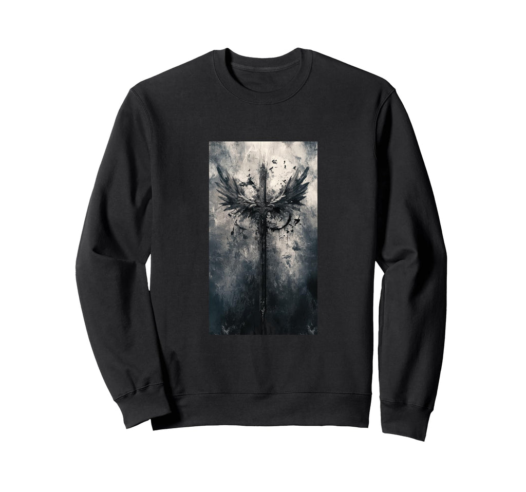 Gothic Cross Grunge Aesthetic Sweatshirt - Aesthetic Graphic for Adults - T-Shirt, Sweatshirt, Hoodie