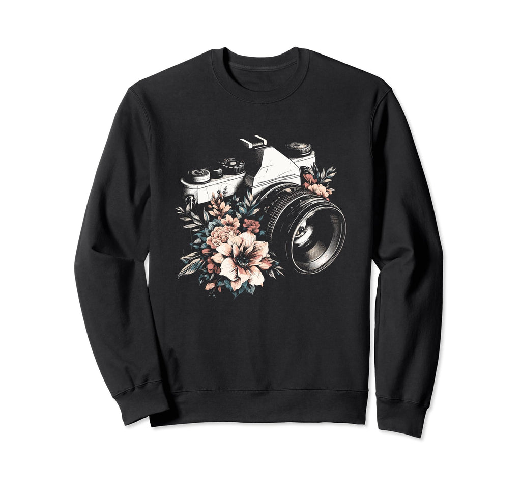 Floral Camera Photographer Passion Sweatshirt - Novelty Apparel Unisex - T-Shirt, Sweatshirt, Hoodie