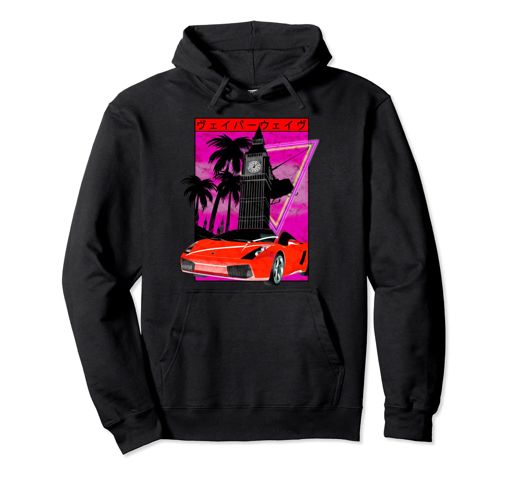 Vaporwave Aesthetic Car Purple Vibe Hoodie - Minimalist Print for Adults - T-Shirt, Sweatshirt, Hoodie