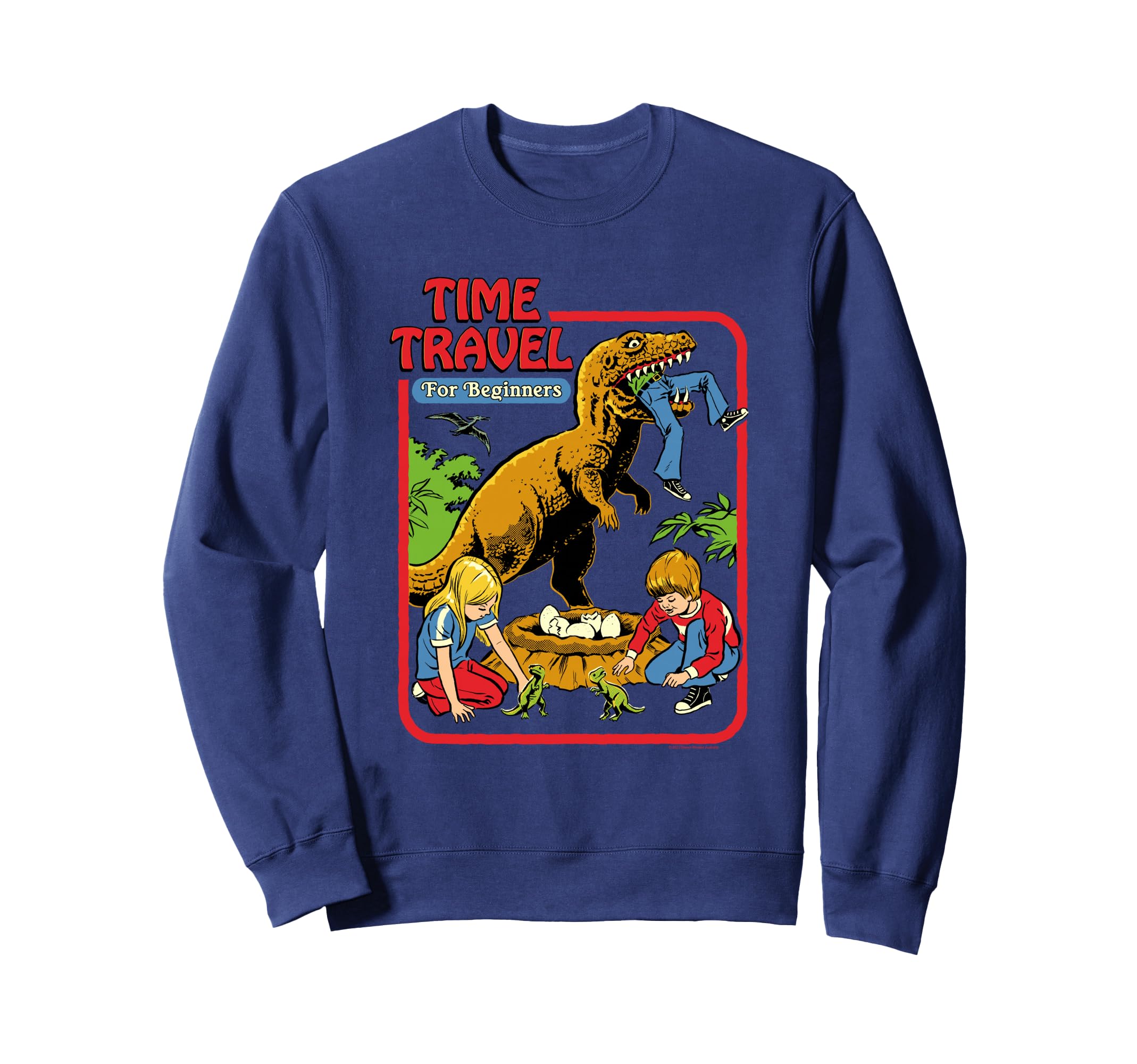 Steven Rhodes Time Travel T Rex Sweatshirt - Unique Graphic for Adults - T-Shirt, Sweatshirt, Hoodie