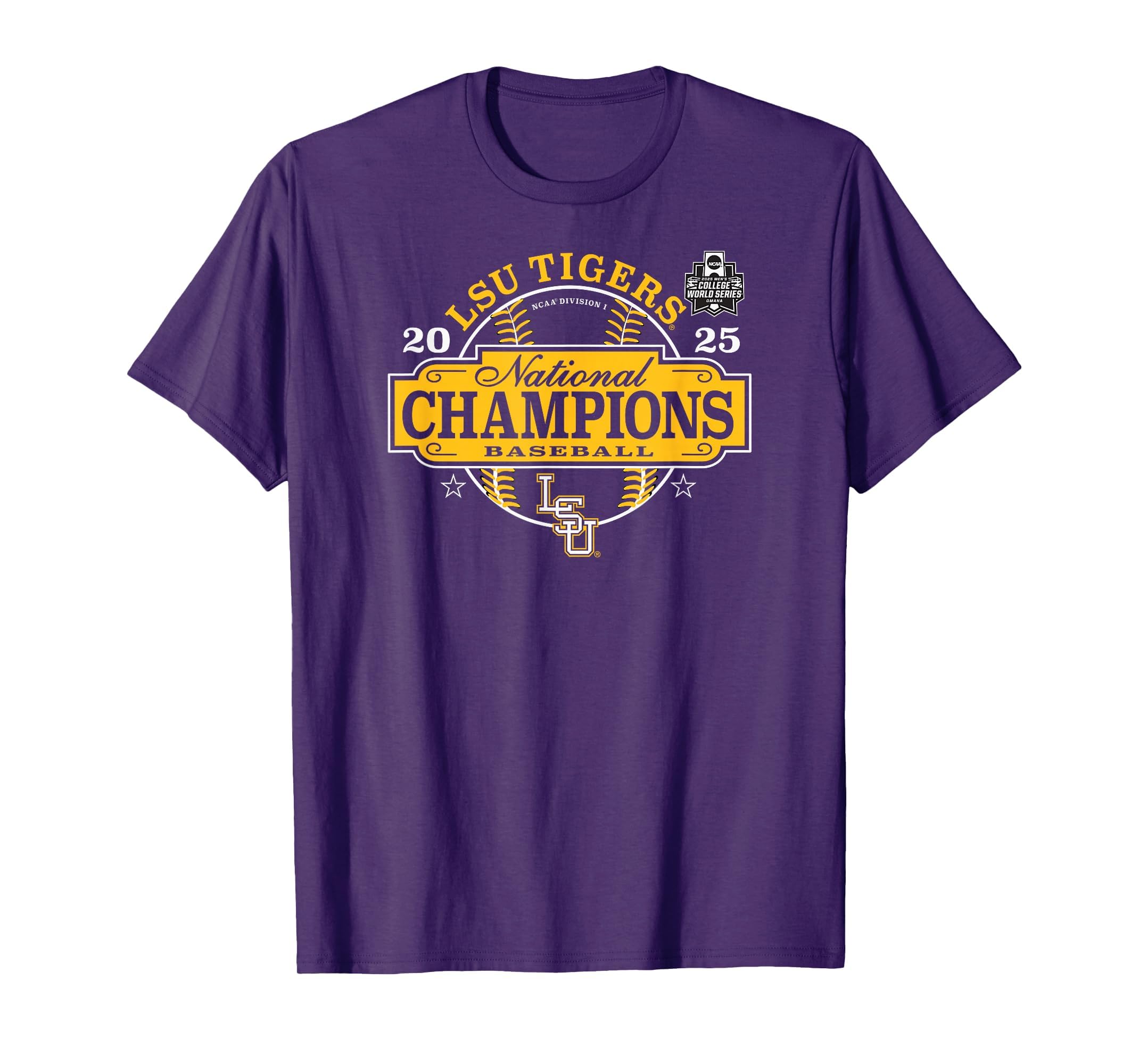 Lsu Tigers Baseball National T-Shirt - Casual Everyday Wear for Adults - T-Shirt, Sweatshirt, Hoodie