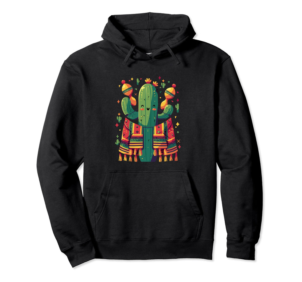 Cactus Maracas Serape Succulent Plant Hoodie - Graphic Print Men Women - T-Shirt, Sweatshirt, Hoodie