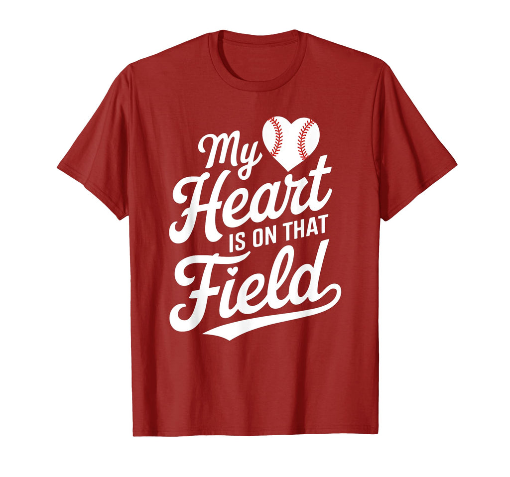 My Heart Is That Field Baseball Mom T-Shirt - Streetwear Style Unisex - T-Shirt, Sweatshirt, Hoodie