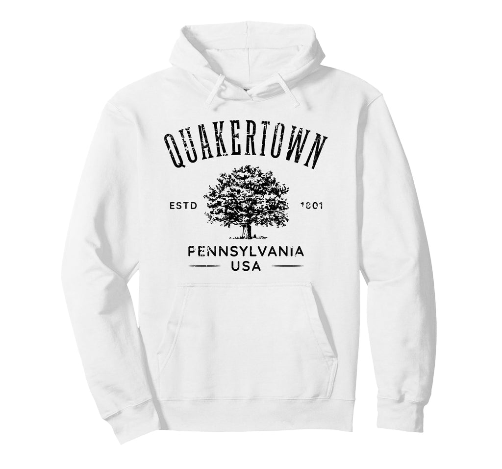Quakertown Pennsylvania Distressed Hoodie - Fun Novelty Design Men Women - T-Shirt, Sweatshirt, Hoodie