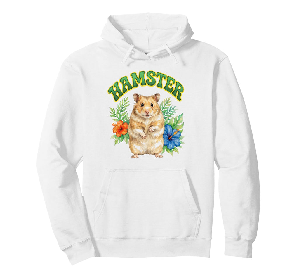 Hamster Groovy Floral Hamster Hoodie - Unique Graphic for Adults - T-Shirt, Sweatshirt, Hoodie