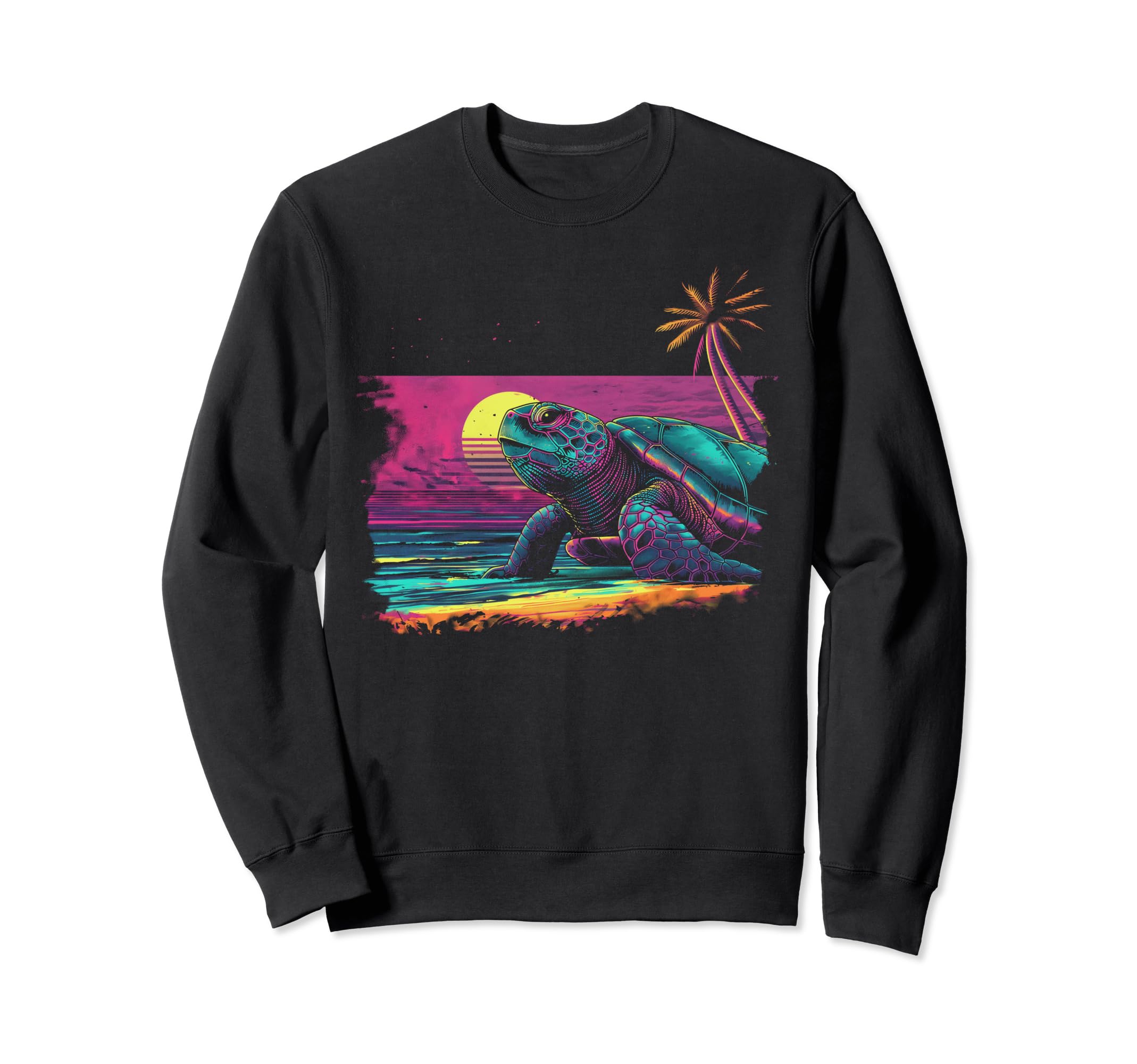 Turtle Vaporwave Aesthetic Synthwave Sweatshirt - Minimalist Print Unisex - T-Shirt, Sweatshirt, Hoodie