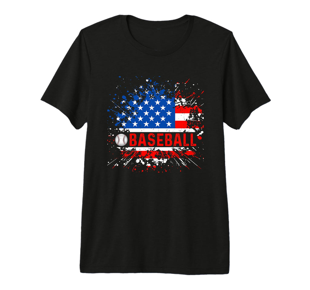 Baseball American Flag Baseball T-Shirt - Minimalist Print Men Women - T-Shirt, Sweatshirt, Hoodie