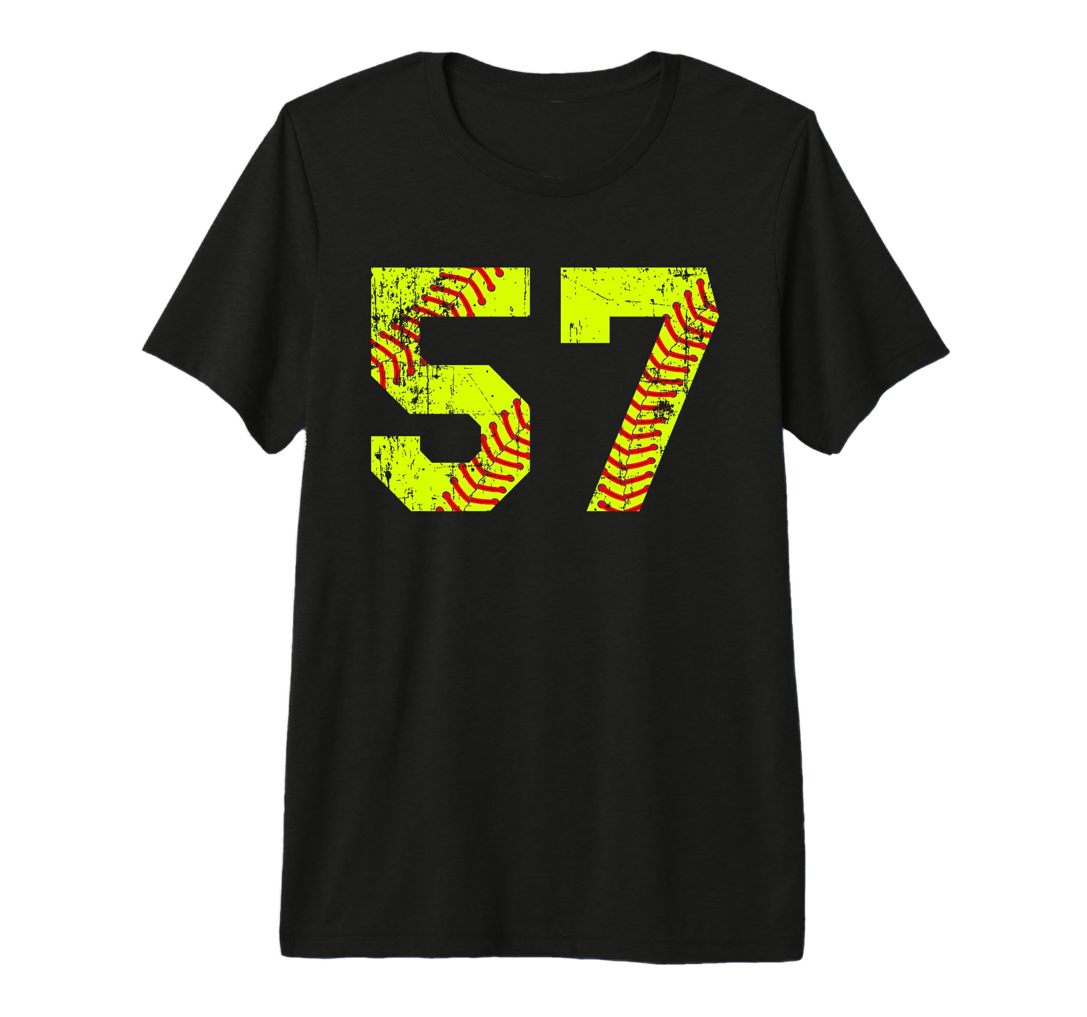 Softball 57 Jersey Number T-Shirt - Unique Graphic Unisex - T-Shirt, Sweatshirt, Hoodie