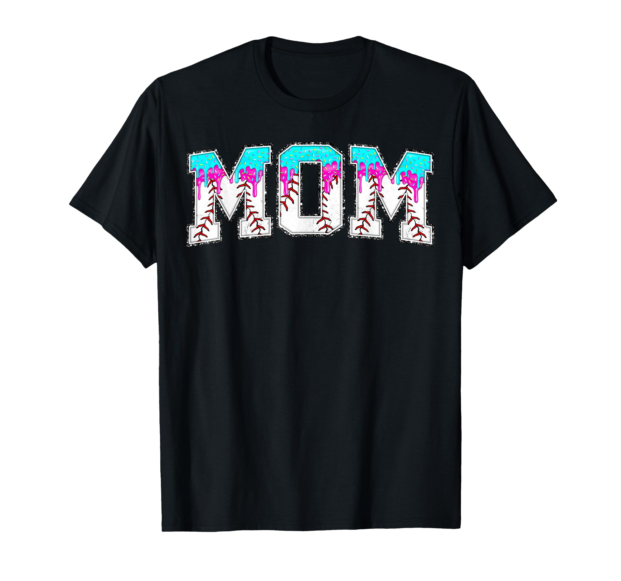 Mom Baseball Ice Cream Mama Baseball T-Shirt - Aesthetic Graphic Unisex - T-Shirt, Sweatshirt, Hoodie