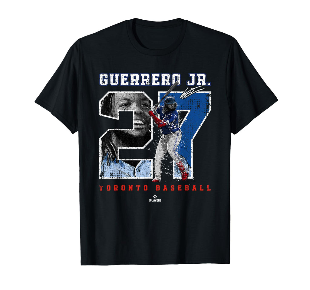 Number And Portrait Vladimir Guerrero Jr T-Shirt - Novelty Apparel Unisex - T-Shirt, Sweatshirt, Hoodie