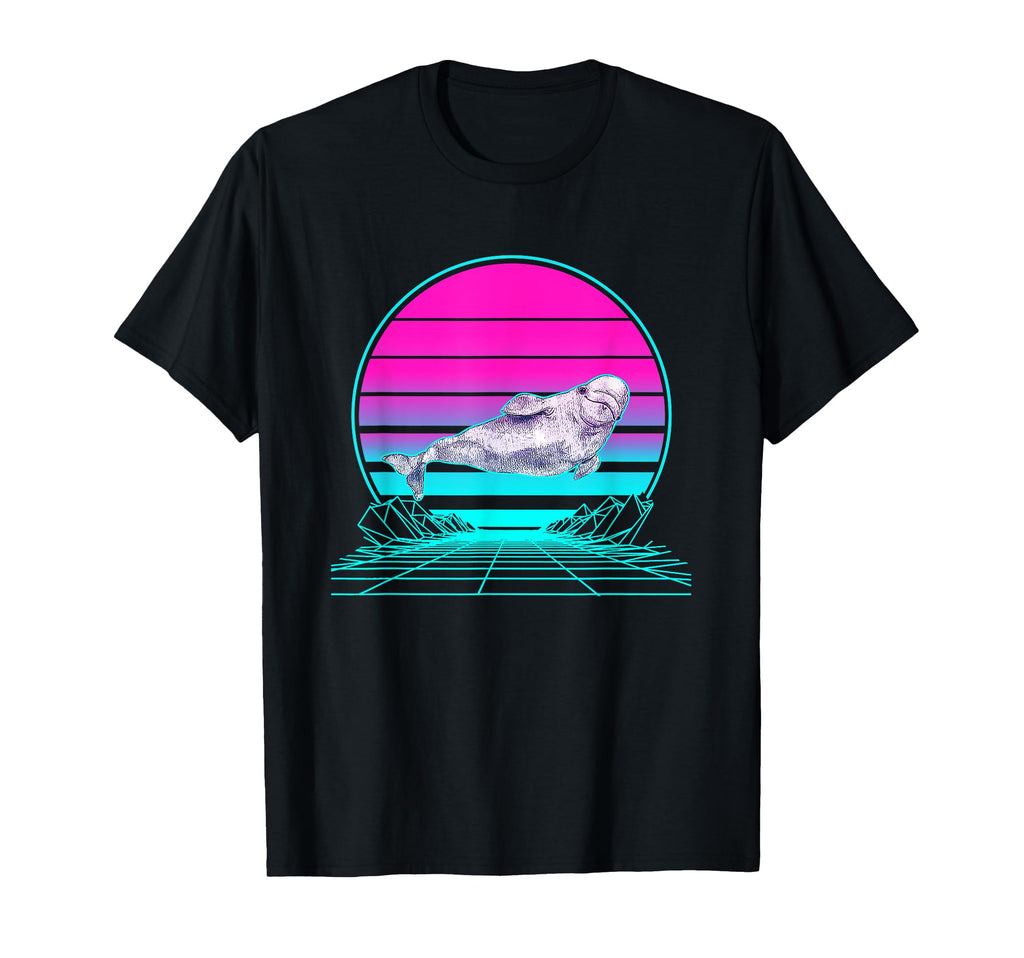 Sunset Beluga Whale T-Shirt - Aesthetic Graphic Unisex - T-Shirt, Sweatshirt, Hoodie