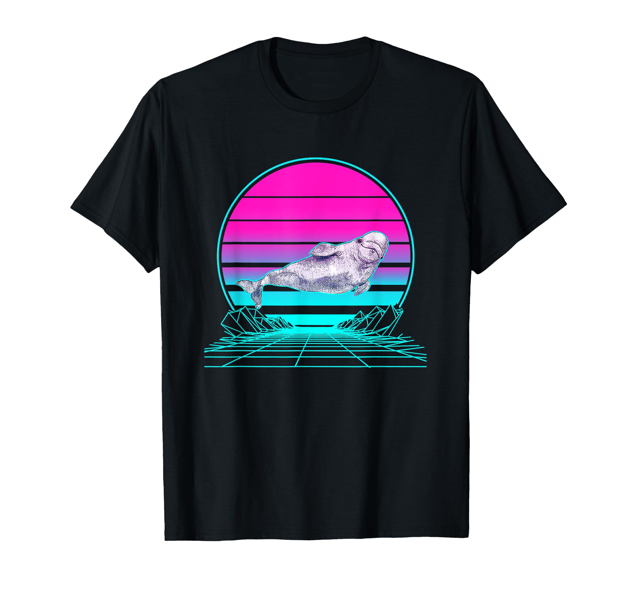 Sunset Beluga Whale T-Shirt - Aesthetic Graphic Unisex - T-Shirt, Sweatshirt, Hoodie