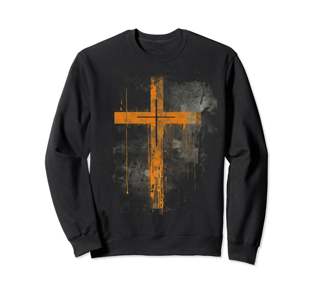 Cross Distressed 90S Goth Grunge Sweatshirt - Unique Graphic Men Women - T-Shirt, Sweatshirt, Hoodie