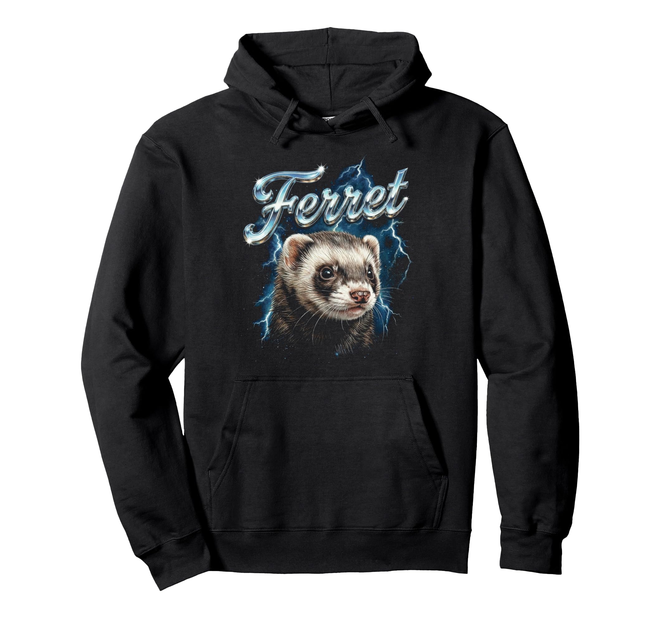 Ferret 90S Funny Ferret Lover 80S Hoodie - Minimalist Print for Adults - T-Shirt, Sweatshirt, Hoodie