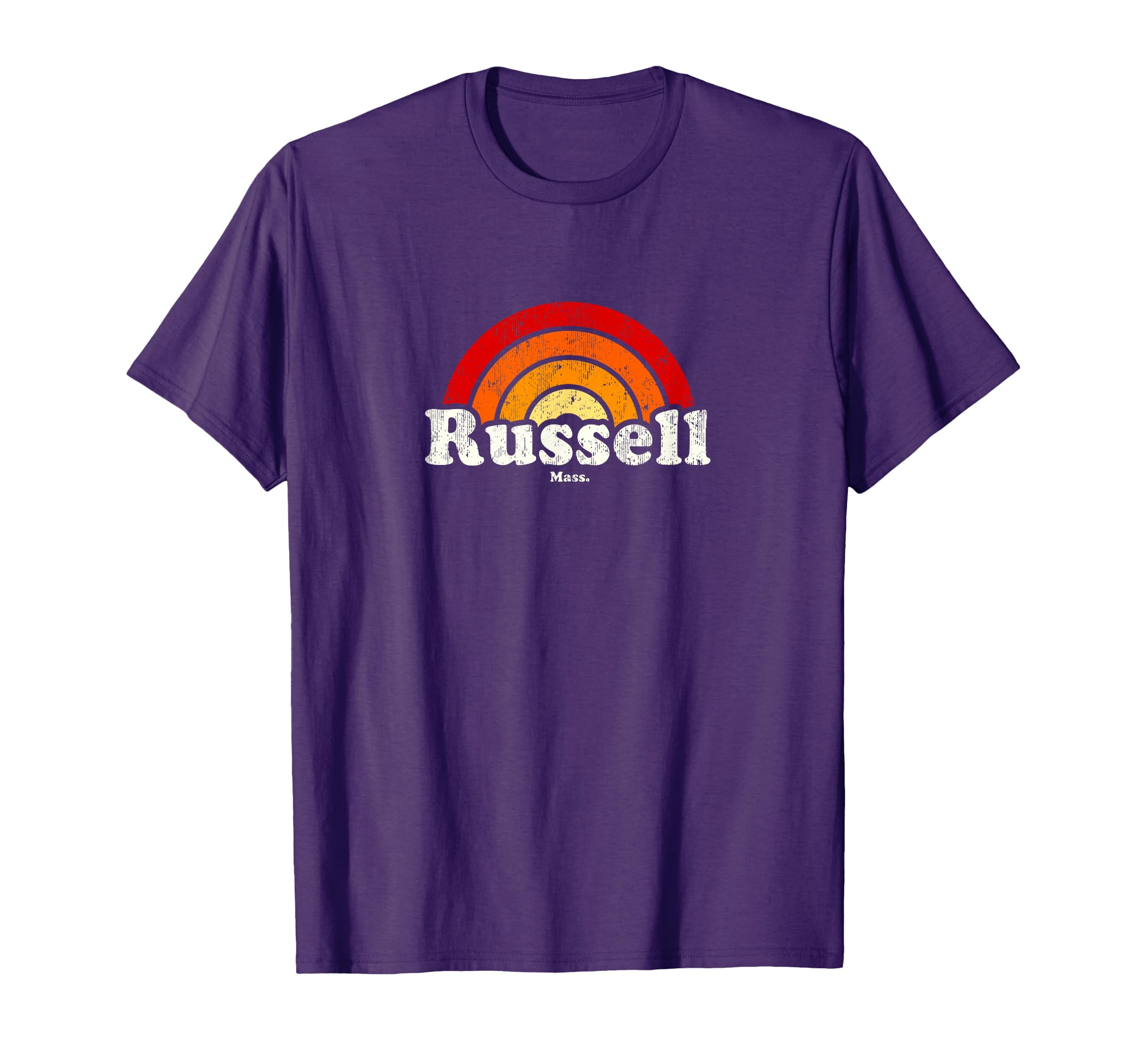 Russell Massachusetts Ma 70S Rainbow T-Shirt - Minimalist Print Unisex - T-Shirt, Sweatshirt, Hoodie
