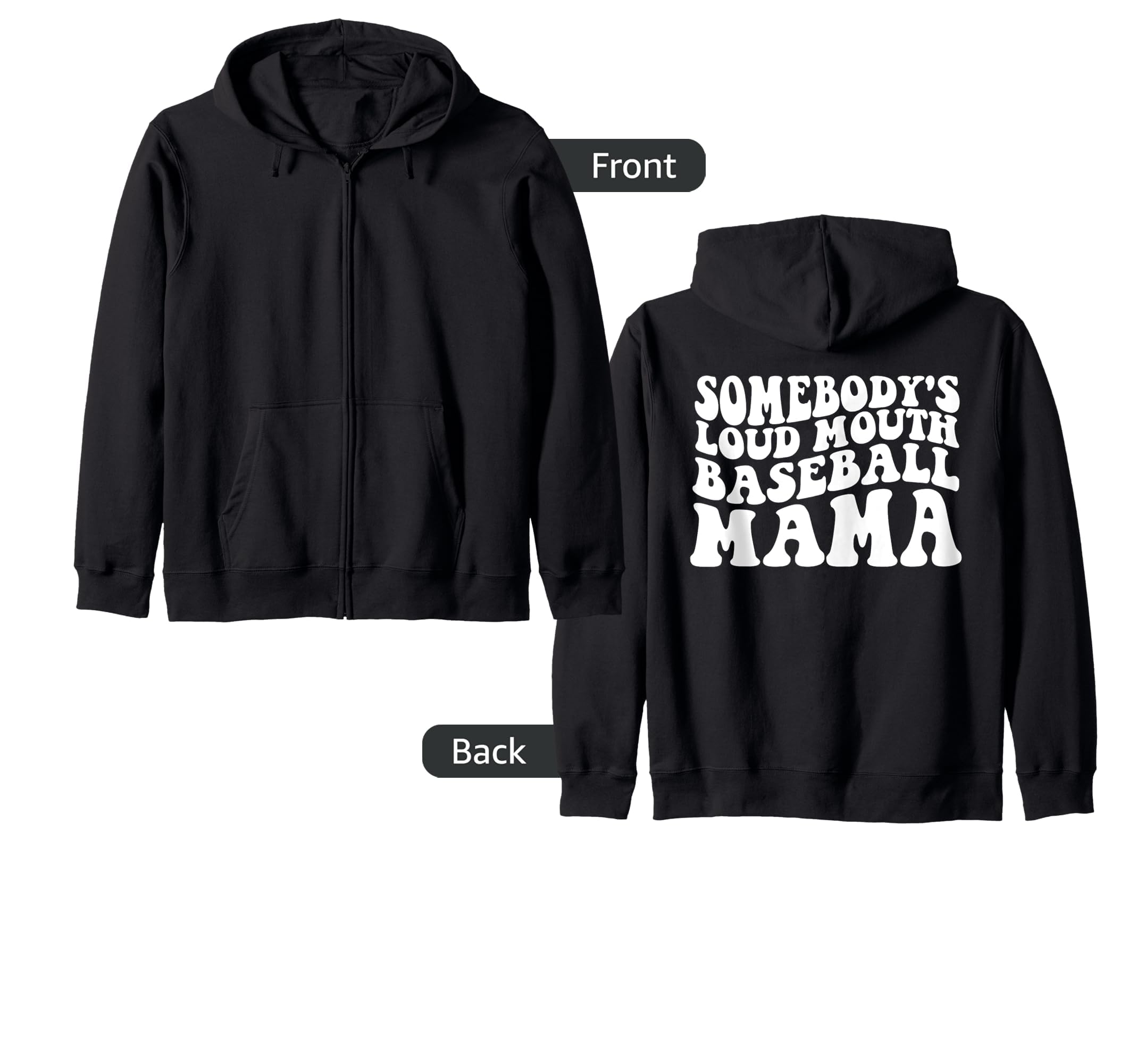 Somebodys Loud Mouth Baseball Mama T-Shirt - Casual Everyday Wear Unisex - T-Shirt, Sweatshirt, Hoodie