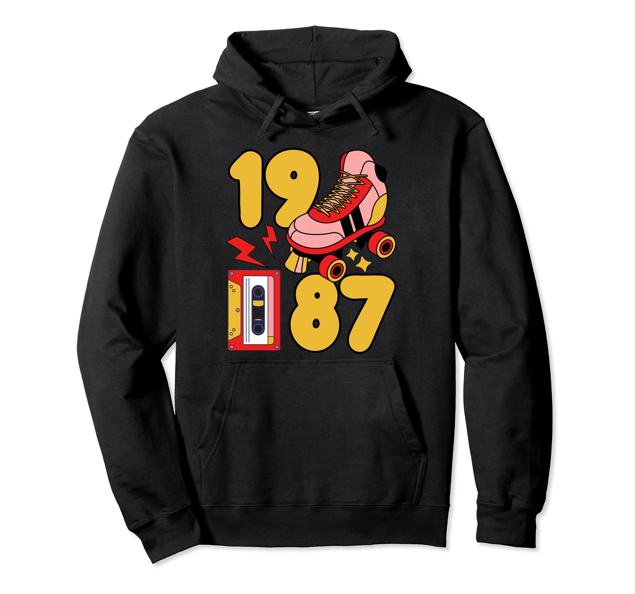 80S Vibes Mixed Tapes Roller Skates Hoodie - Minimalist Print for Adults - T-Shirt, Sweatshirt, Hoodie