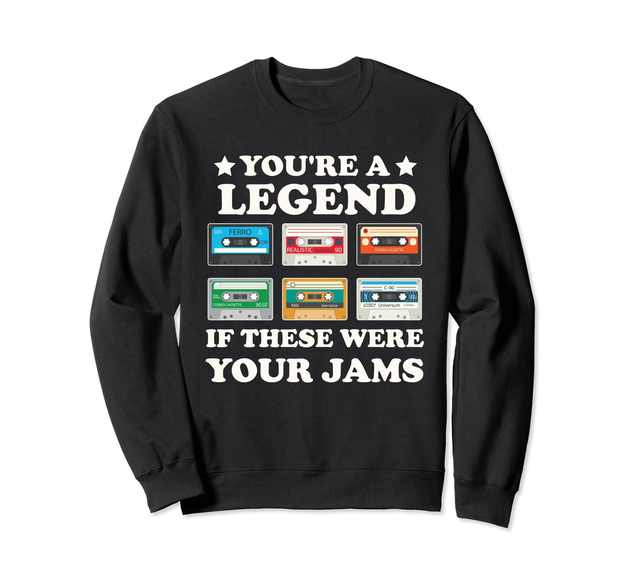 Funny Cassette 80S 90S Mixed Tape Music Sweatshirt - Unique Graphic Unisex - T-Shirt, Sweatshirt, Hoodie