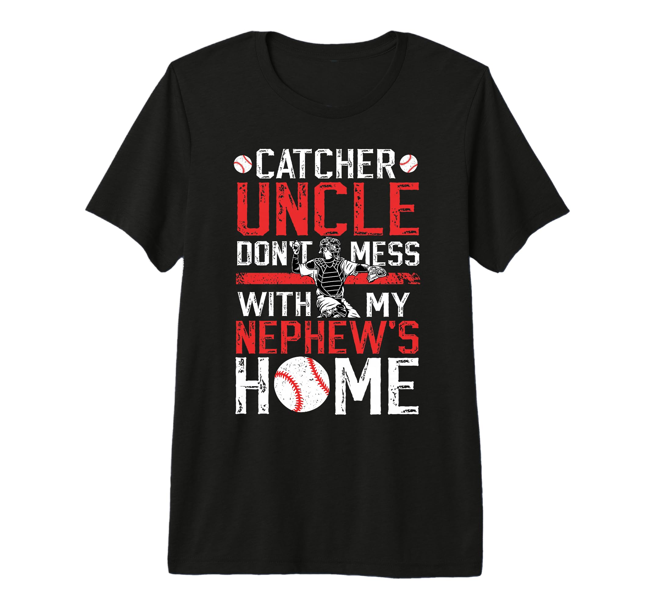 Mens Baseball Catcher Uncle Funny Uncle T-Shirt - Graphic Print for Adults - T-Shirt, Sweatshirt, Hoodie