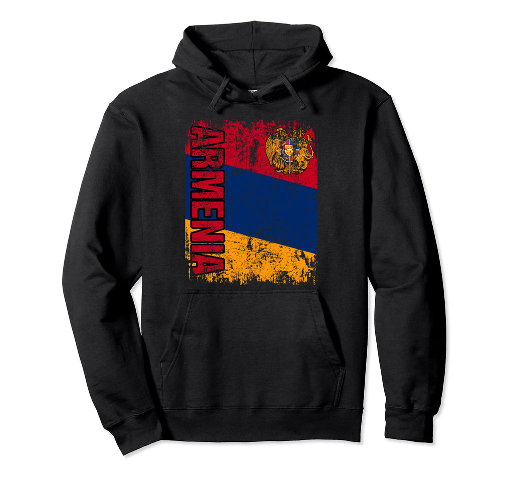 Armenia Flag Flag Distressed Armenia Hoodie - Fun Novelty Design Unisex - T-Shirt, Sweatshirt, Hoodie