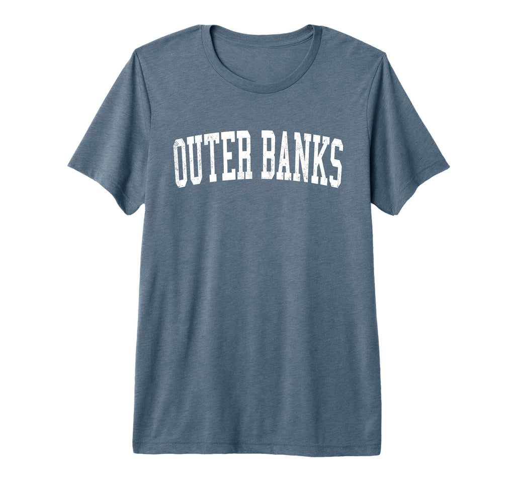 Outer Banks Distressed White Varsity Tri T-Shirt - Graphic Print Men Women - T-Shirt, Sweatshirt, Hoodie