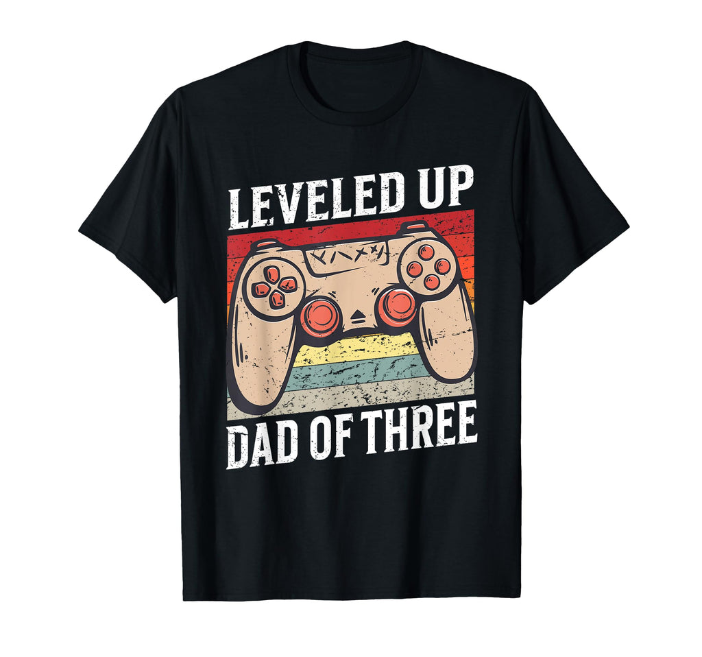 Leveled Up To Dad Three Father 3Rd T-Shirt - Minimalist Print Men Women - T-Shirt, Sweatshirt, Hoodie