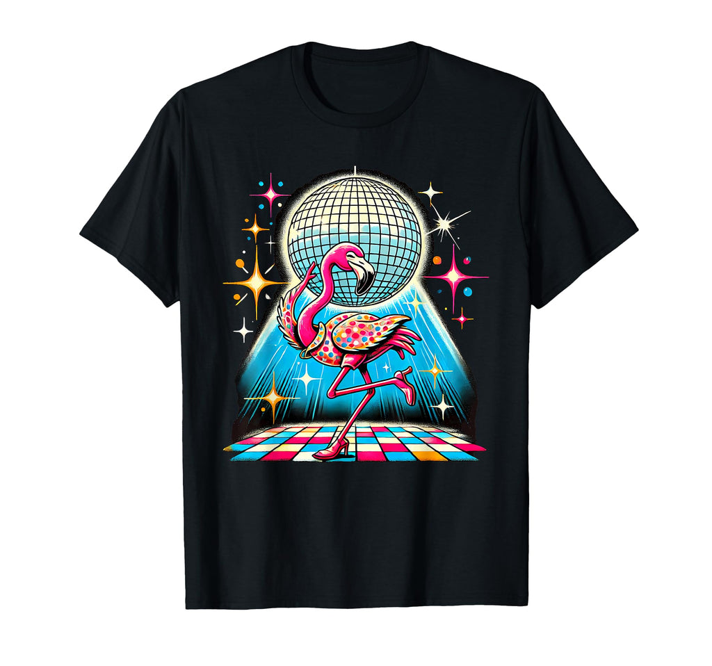 Aesthetic Flamingo Disco T-Shirt - Casual Everyday Wear for Adults - T-Shirt, Sweatshirt, Hoodie