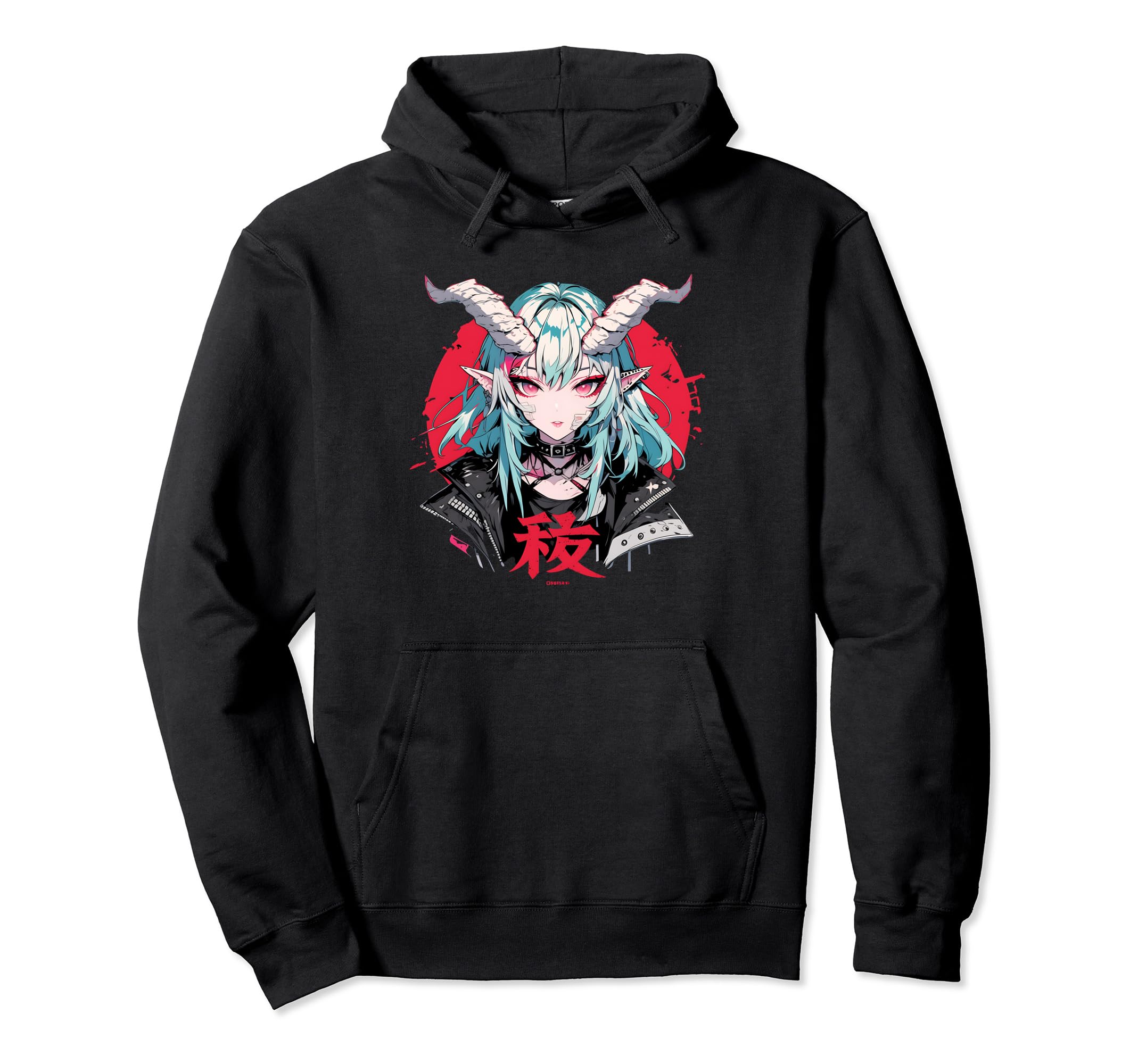 Goth Grunge Demon Anime Waifu Horror Hoodie - Novelty Apparel Men Women - T-Shirt, Sweatshirt, Hoodie
