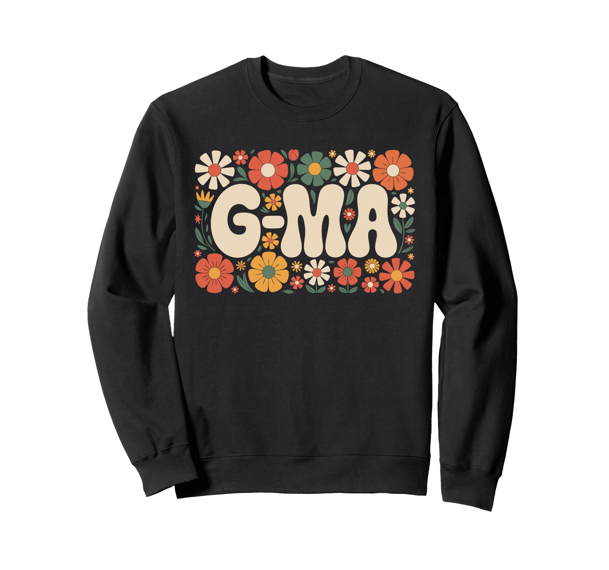 G Ma Floral Hippie Boho 70S Grandma Sweatshirt - Unique Graphic Unisex - T-Shirt, Sweatshirt, Hoodie