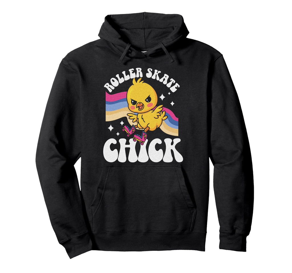 Roller Skating Skate 1970S Chicken Roller Hoodie - Graphic Print for Adults - T-Shirt, Sweatshirt, Hoodie