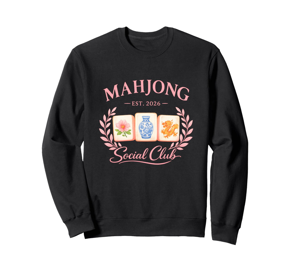 Mahjong Social Club 2026 Preppy Sweatshirt - Custom Art Print for Adults - T-Shirt, Sweatshirt, Hoodie