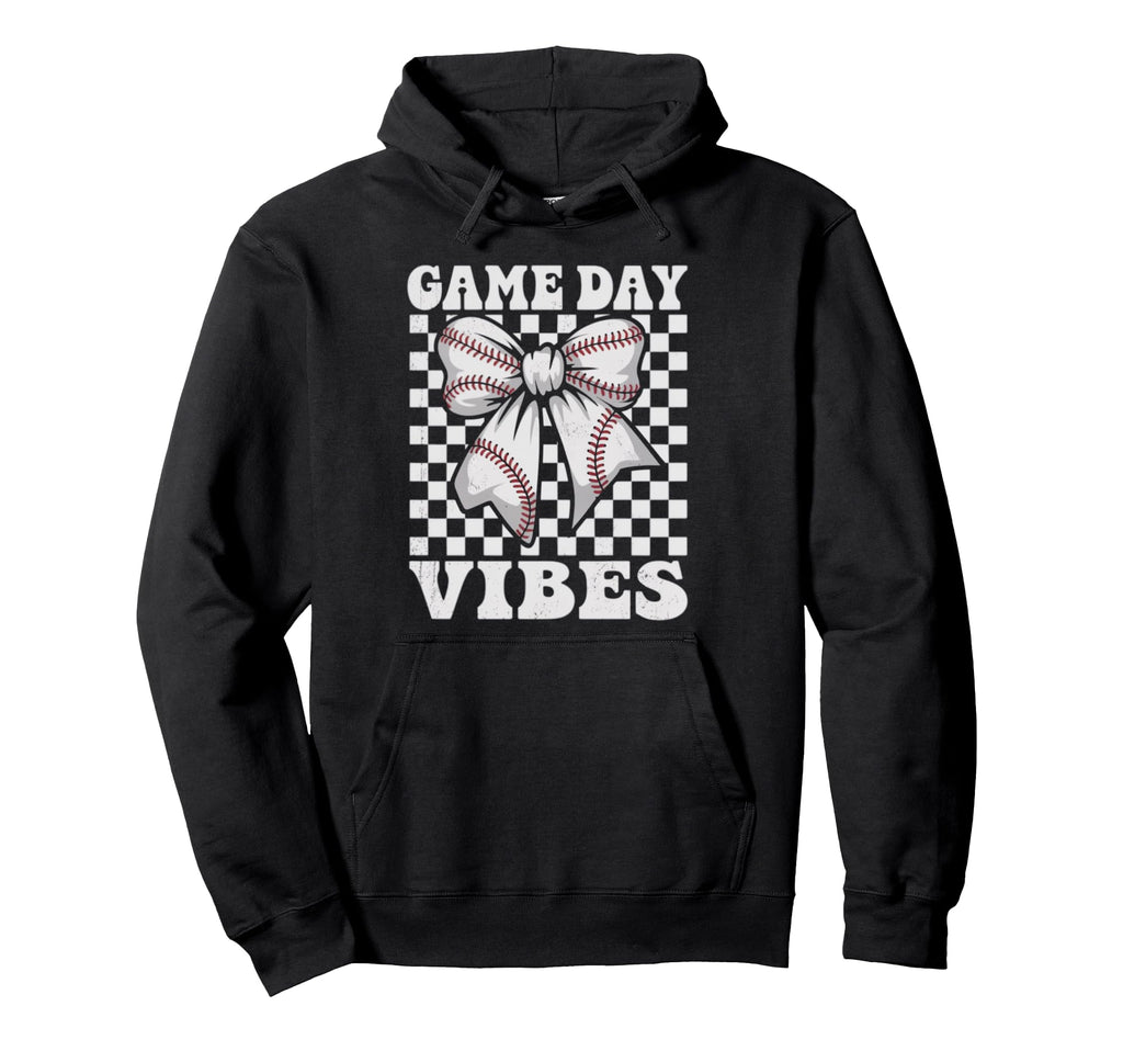 Game Day Vibes Coquette Bow Baseball Mama Hoodie - Graphic Print Men Women - T-Shirt, Sweatshirt, Hoodie