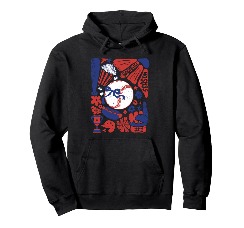 Baseball Game Day Boho Sport Baseball Hoodie - Custom Art Print for Adults - T-Shirt, Sweatshirt, Hoodie