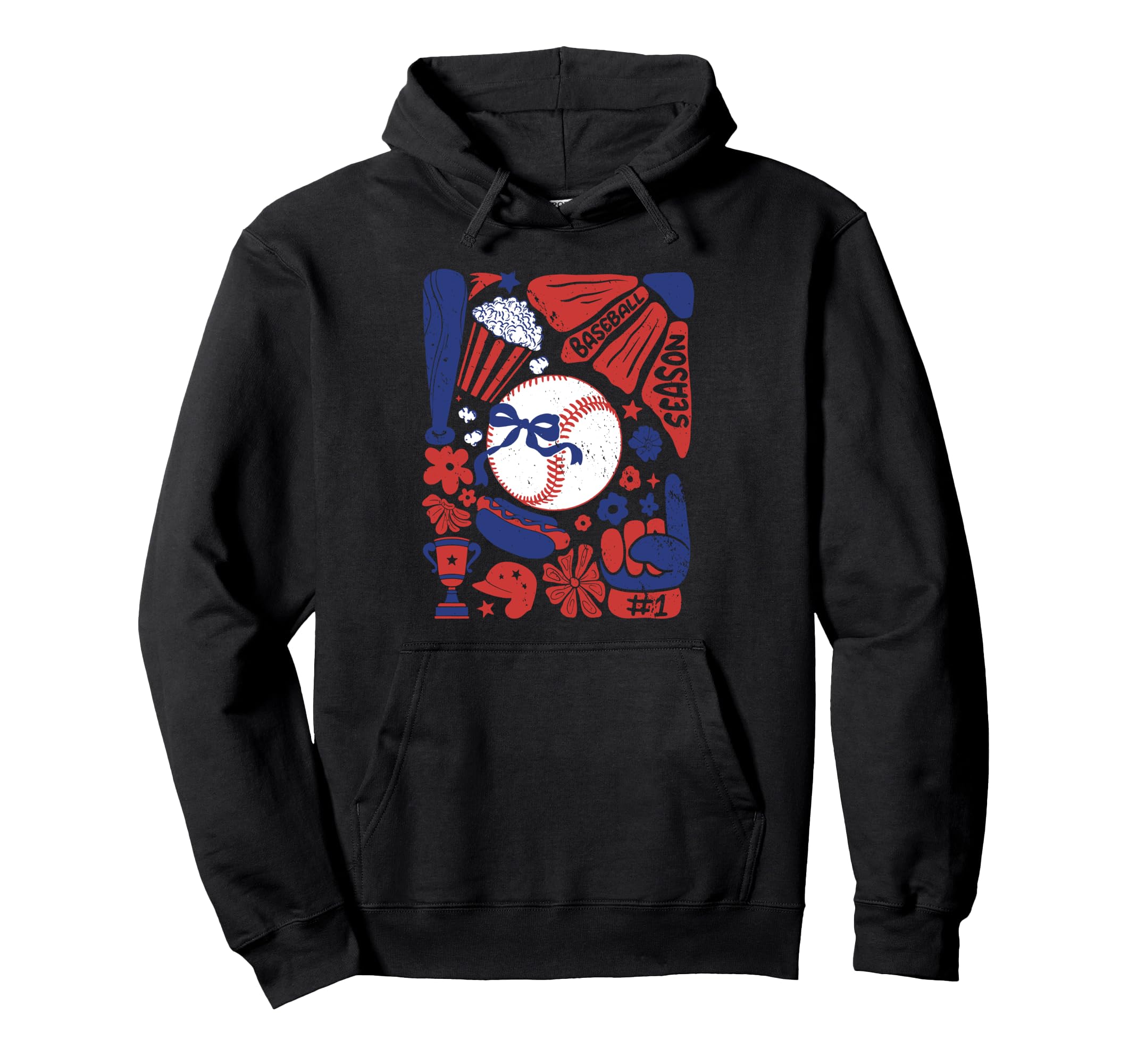 Baseball Game Day Boho Sport Baseball Hoodie - Custom Art Print for Adults - T-Shirt, Sweatshirt, Hoodie
