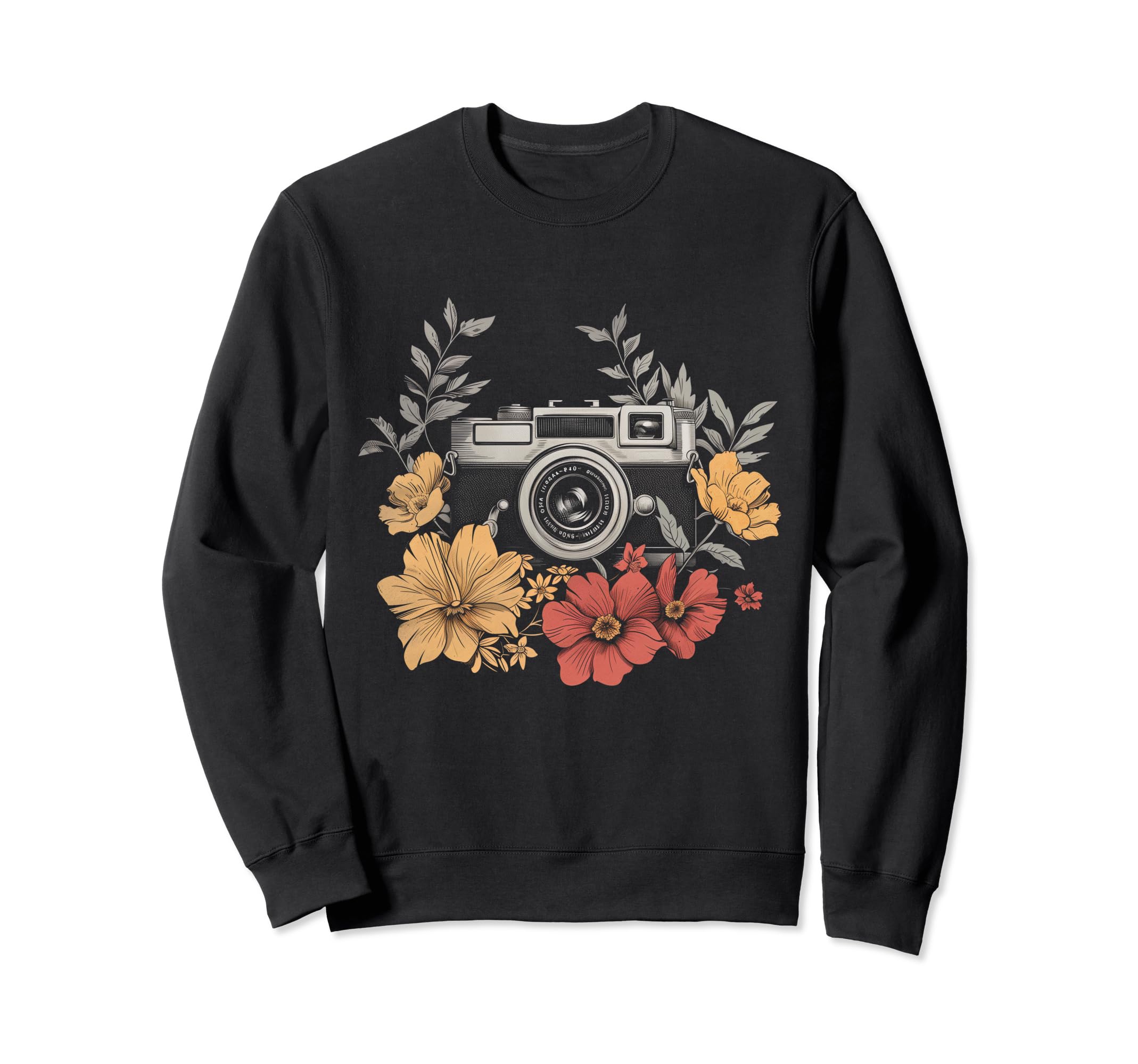 Photographer Camera Flowers Photography Sweatshirt - Trendy Graphic Unisex - T-Shirt, Sweatshirt, Hoodie