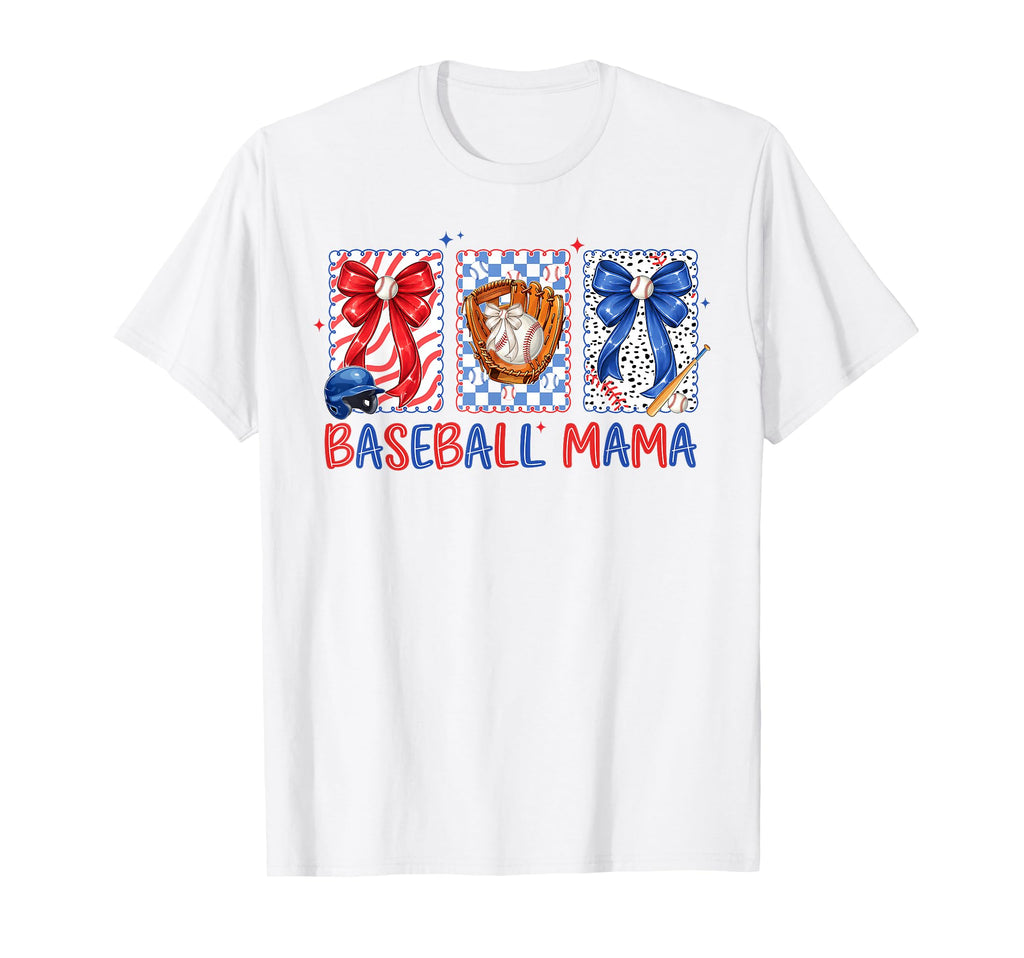 Preppy Baseball Mama Baseball Mom T-Shirt - Custom Art Print Men Women - T-Shirt, Sweatshirt, Hoodie