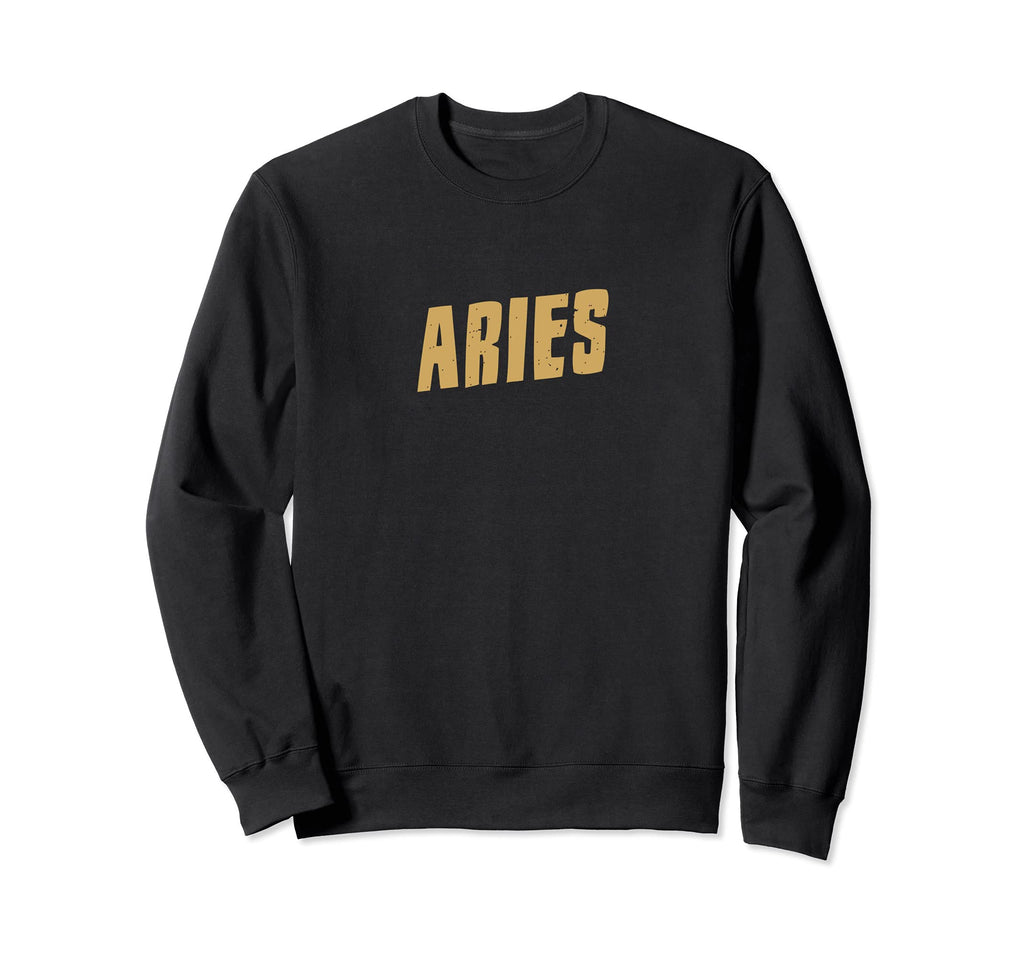 Aries Golden Yellow Zodiac Sign Sweatshirt - Aesthetic Graphic for Adults - T-Shirt, Sweatshirt, Hoodie