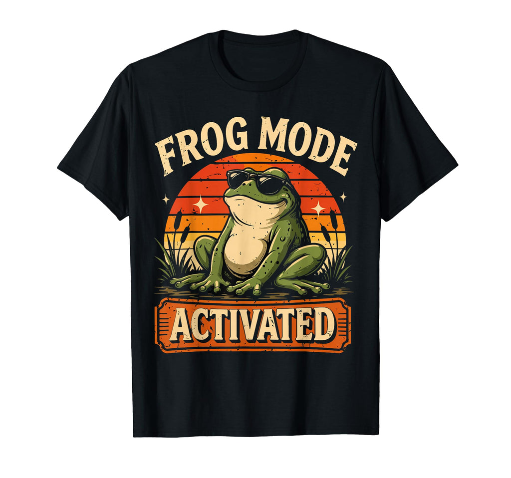 Mode Activated Funny Frog Sunset T-Shirt - Custom Art Print for Adults - T-Shirt, Sweatshirt, Hoodie