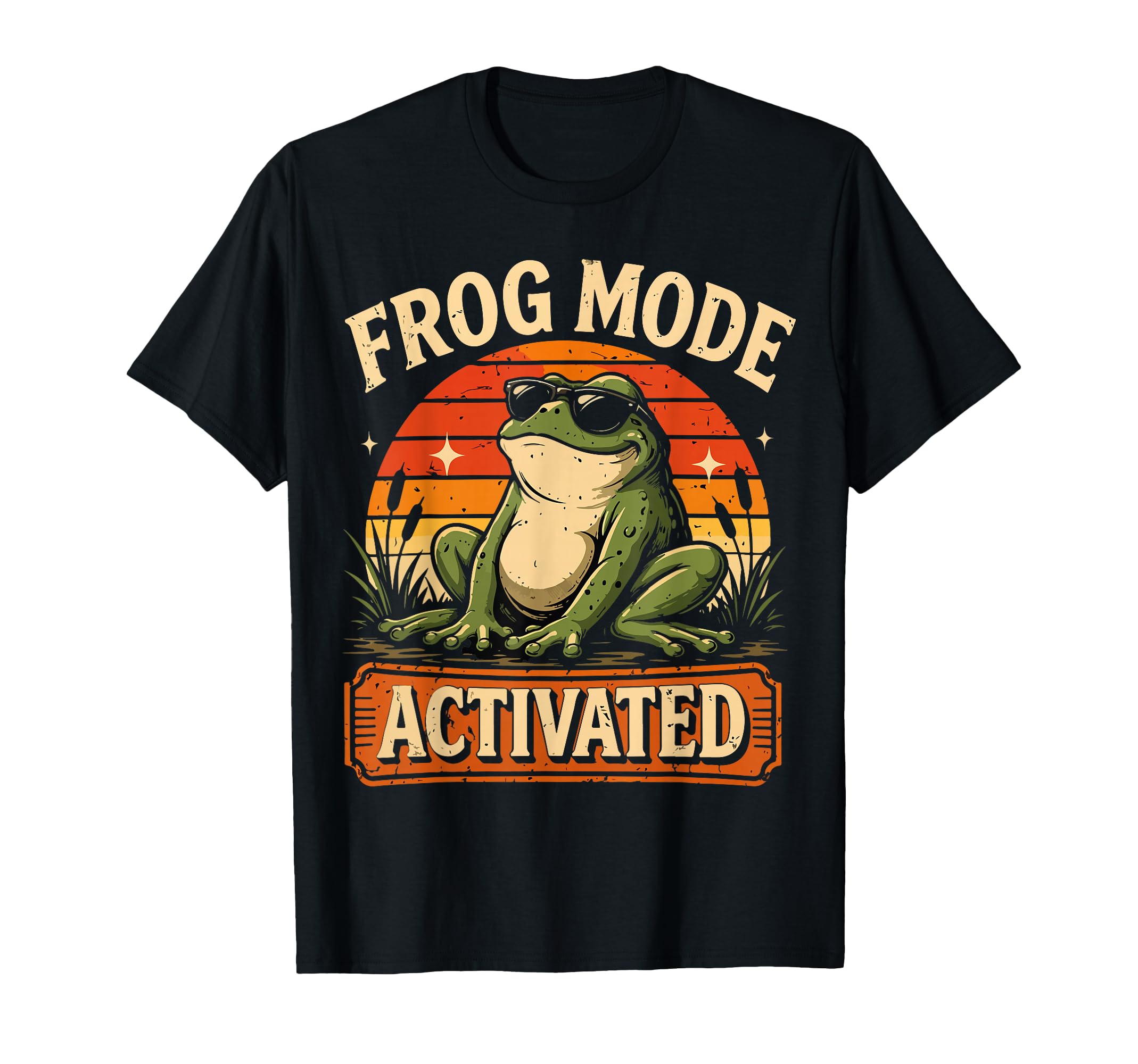 Mode Activated Funny Frog Sunset T-Shirt - Custom Art Print for Adults - T-Shirt, Sweatshirt, Hoodie