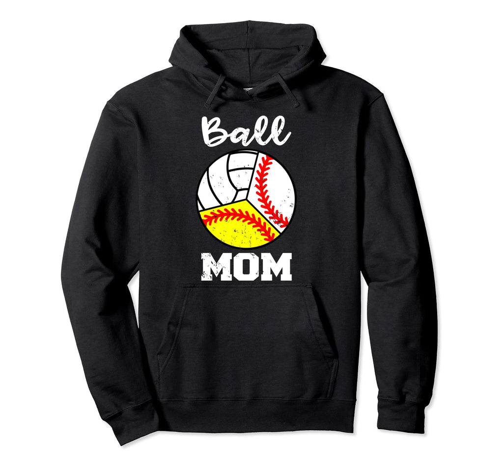 Ball Mom Funny Baseball Softball Hoodie - Aesthetic Graphic Men Women - T-Shirt, Sweatshirt, Hoodie