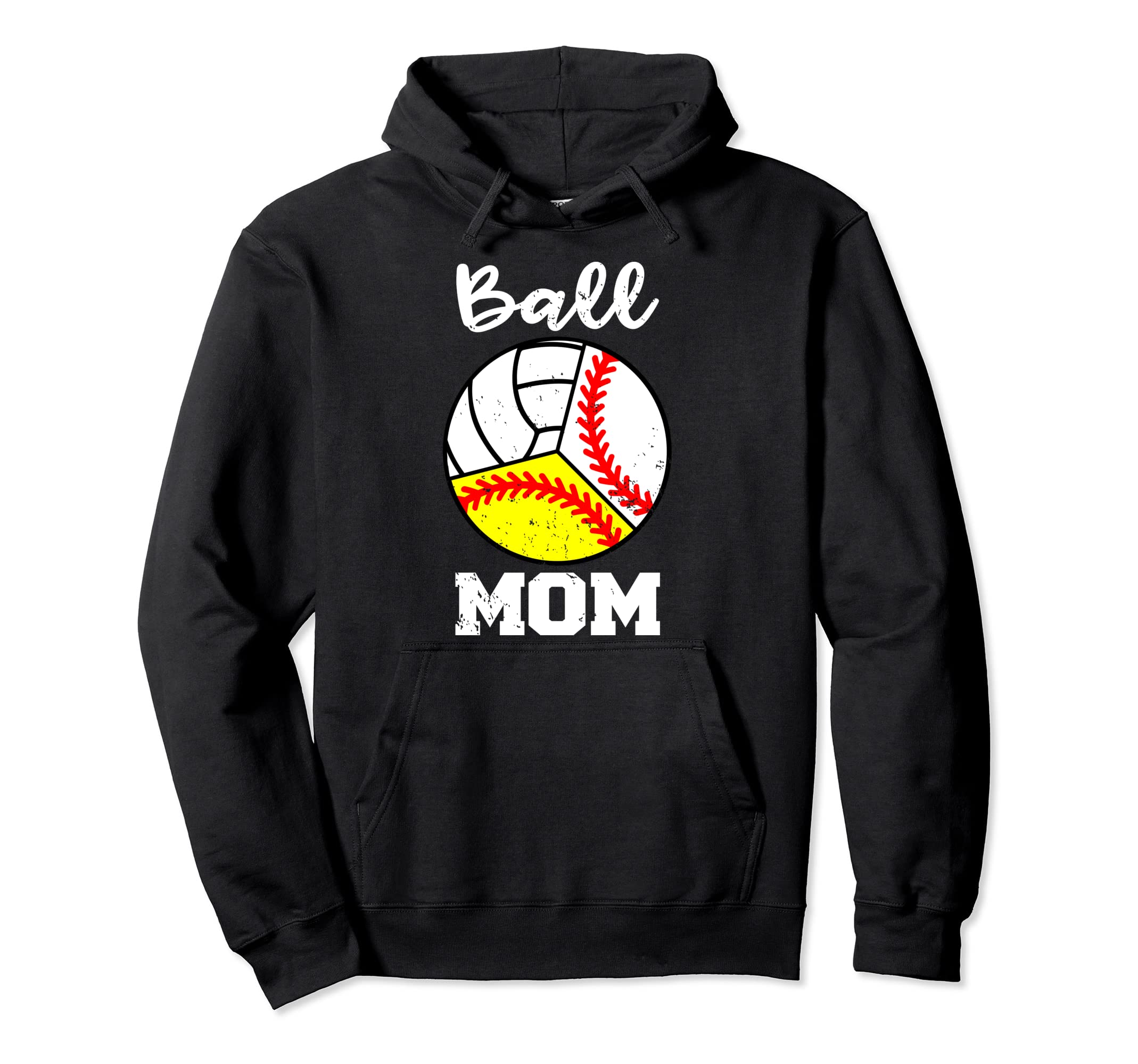 Ball Mom Funny Baseball Softball Hoodie - Aesthetic Graphic Men Women - T-Shirt, Sweatshirt, Hoodie