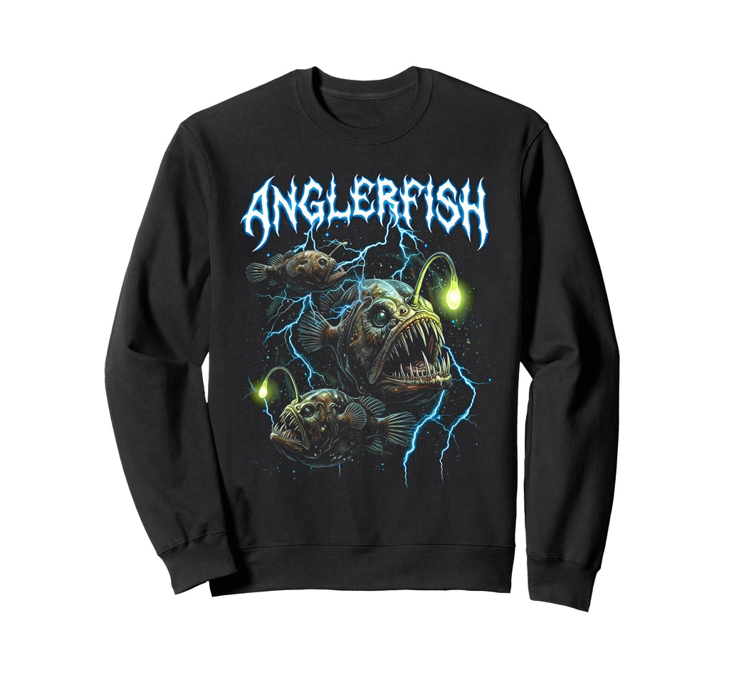 Anglerfish 90S Funny Heavy Metal Sweatshirt - Novelty Apparel for Adults - T-Shirt, Sweatshirt, Hoodie