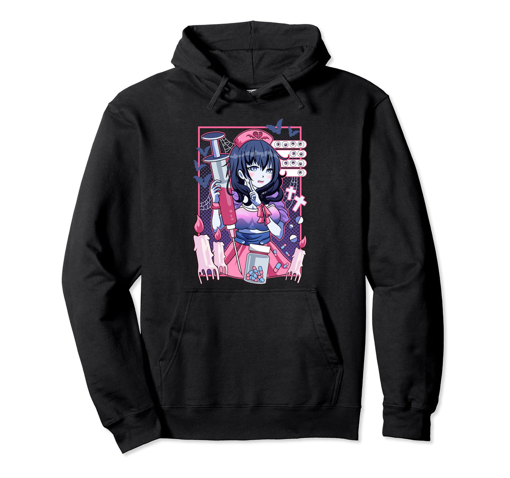 Pastel Goth Anime Nurse Gothic Anime Hoodie - Custom Art Print for Adults - T-Shirt, Sweatshirt, Hoodie