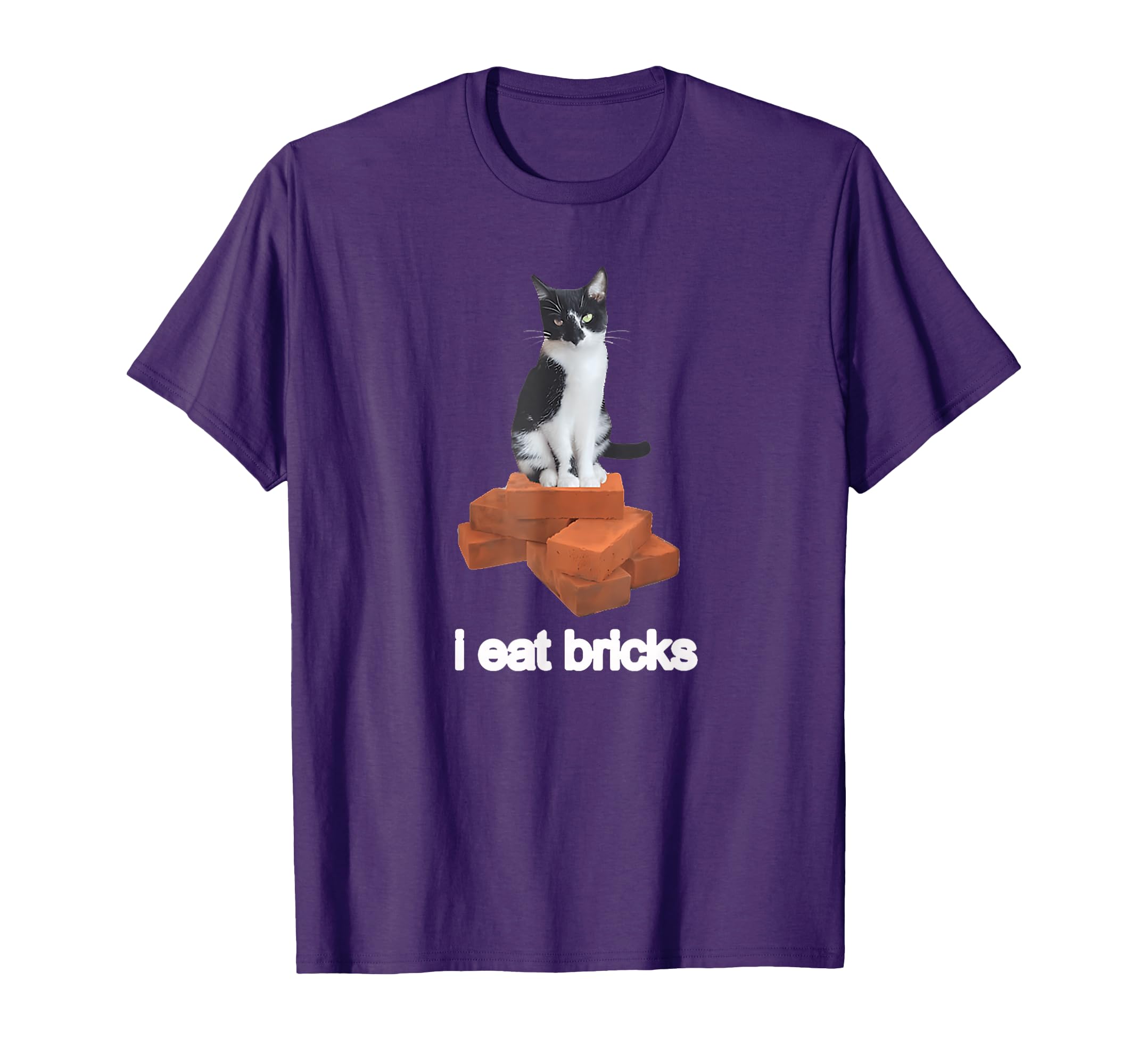 I Eat Bricks Funny Meme Cat Sarcastic T-Shirt - Custom Art Print Men Women - T-Shirt, Sweatshirt, Hoodie