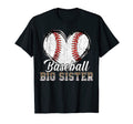 Softball Baseball Big Sister Heart T-Shirt - Custom Art Print Men Women - T-Shirt, Sweatshirt, Hoodie